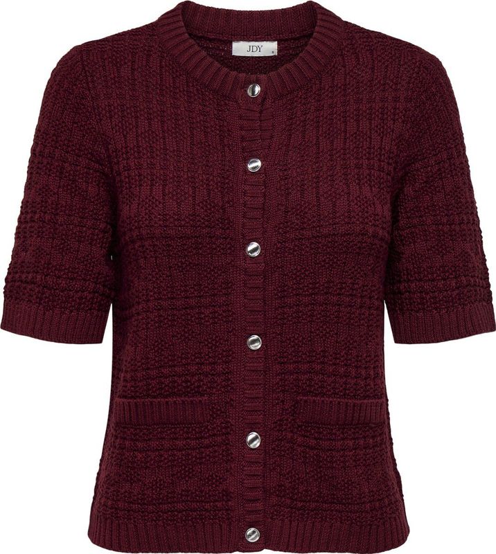 JDY - JDYTIKKA - Gebreid Vest - Donkerrood