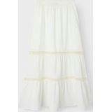 Lange Rok - Geweven Stof - Elastische Taille - Geborduurd