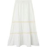 Lange Rok - Geweven Stof - Elastische Taille - Geborduurd