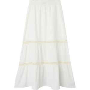 Lange Rok - Geweven Stof - Elastische Taille - Geborduurd