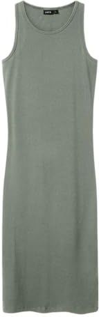 Lmtd Nlfhinaja Sl Long Solid Tank Dress Noos voor dames, shadow, 152
