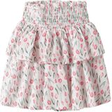 Rok - All-over Print - Geweven Stof - Elastische Taille - Gesmokt Detail