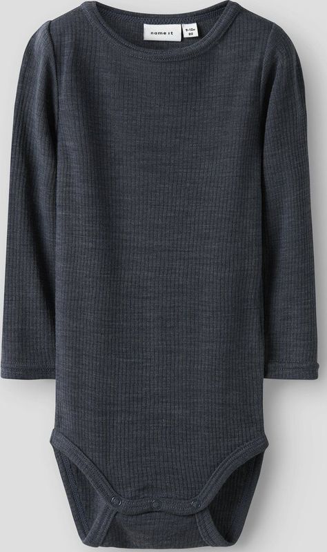 Body - Wol - Ronde Hals - Lange Mouwen - Drukknoopsluiting