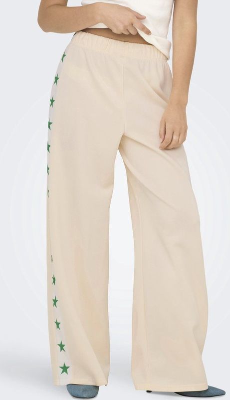 Only - ONLSTAR WIDE PANT SWT - Broek - Ecru - Sweatstof