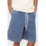 Onsfade - Mid Waist Loose Fit - Denim Shorts - Stonewash