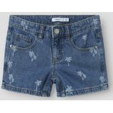 Denim - Shorts - Regular Fit - All-over Print - Verstelbare Taille