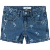 Denim - Shorts - Regular Fit - All-over Print - Verstelbare Taille