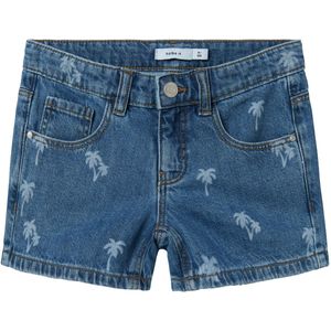 Denim - Shorts - Regular Fit - All-over Print - Verstelbare Taille