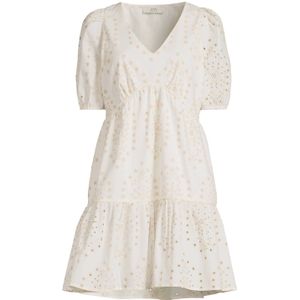 JDY - JDYEMMA - Midi Jurk - Beige - Korte Mouwen - V-hals