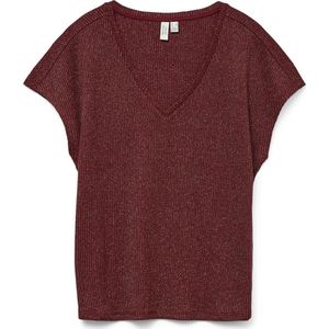 VERO MODA - VMFAJA V-NECK TOP JRS BTQ - Rood - Dames T-shirt