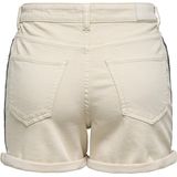Only - ONLJOSEPHINE - Korte Broek - Ecru/Emb - Hoge Taille, Regular Fit, 5-Pocketstijl