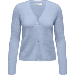 Only - Onlkatia Ls Cable V-neck Cardi - Kentucky Blue/W. Melange - Vest