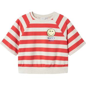 NAME IT Meisjes Nkfacca Happy Ss RLX Short Sweat Unb SMI, Spiced Coral, 134-140
