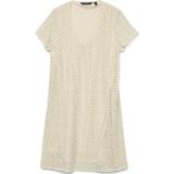 VERO MODA GIRL - A-lijn Jurk - Ecru - Midi - Korte Mouwen
