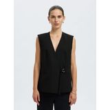 Gilet - Mouwloos Model - V-hals - Regular Fit - Riem met Metalen Gesp - Paspelzakken