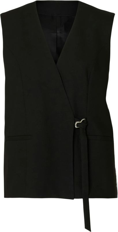 Gilet - Mouwloos Model - V-hals - Regular Fit - Riem met Metalen Gesp - Paspelzakken