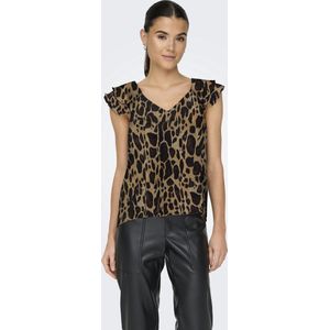 Only - ONLASTA LIFE - T-shirt - Zwart - Korte Mouwen - V-hals - Loose Fit