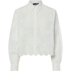 PIECES - PCJEFINA - Blouse - Wit - Klassieke Blouse met Bloemenprint