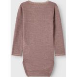 Merino Wol - Romper - Lange Mouwen - Drukknoopsluiting - Kantdetail