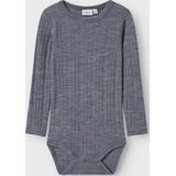 Merino Wol - Romper - Lange Mouwen - O-hals - Drukknoopsluiting