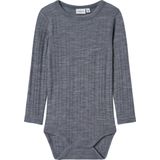 Merino Wol - Romper - Lange Mouwen - O-hals - Drukknoopsluiting