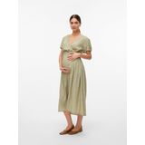 Mlpatrize - Zwangerschapsjurk - Midi-lengte - V-Hals - Korte Mouwen - Regular Fit