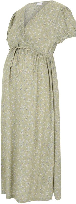 Mlpatrize - Zwangerschapsjurk - V-Hals - Midi-lengte - Korte Mouwen - Regular Fit