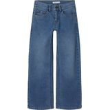 Jeans - Wijde Pijpen - Mid-Waist - Met Verstelbare Taille - Subtiele Slijtageplekken