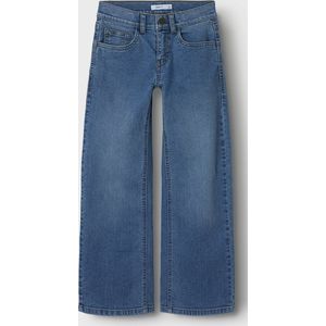 Jeans - Wijde Pijpen - Mid-Waist - Met Verstelbare Taille - Subtiele Slijtageplekken