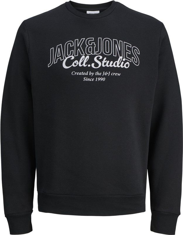 JACK&JONES - JJMAKOTO - Sweatshirt - Zwart - Ronde Hals - Lange Mouwen