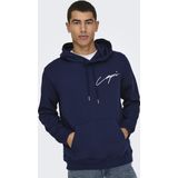 Only & Sons - ONSDAVID - Sweatshirt - Navy - Capuchon met Trekkoord