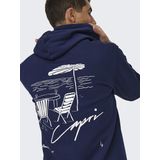 Only & Sons - ONSDAVID - Sweatshirt - Navy - Capuchon met Trekkoord