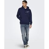 Only & Sons - ONSDAVID - Sweatshirt - Navy - Capuchon met Trekkoord