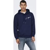 Only & Sons - ONSDAVID - Sweatshirt - Navy - Capuchon met Trekkoord