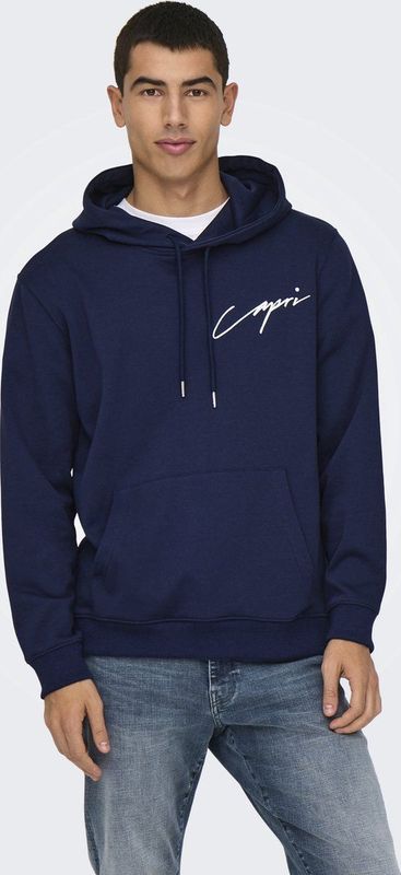 Only & Sons - ONSDAVID - Sweatshirt - Navy - Capuchon met Trekkoord