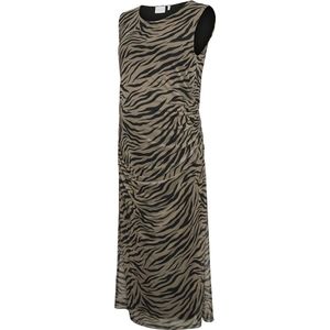 MAMALICIOUS - Jurk - Bruin Gemêleerd/Zwart - Gerecycled Materiaal - Dierenprint