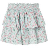 Rok - All-over Print - Geweven Stof - Elastische Taille - Gesmokt Detail