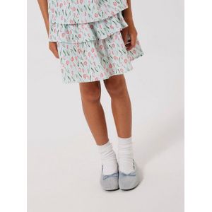 Rok - All-over Print - Geweven Stof - Elastische Taille - Gesmokt Detail