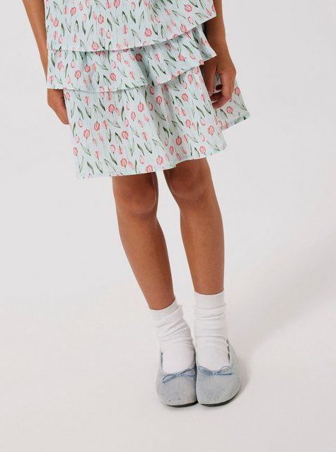 Rok - All-over Print - Geweven Stof - Elastische Taille - Gesmokt Detail