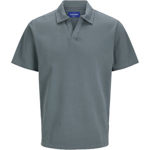 JACK & JONES Joralmeria Texture Polo Ss Pls voor heren, stormy weather, 4XL