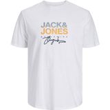 Jack & Jones - Canggu Crew Neck Shirt - Wit - Regular Fit - Plussize