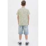 JACK & JONES JUNIOR - Overhemd - Groen - Korte Mouwen - 100% Katoen