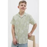 JACK & JONES JUNIOR - Overhemd - Groen - Korte Mouwen - 100% Katoen