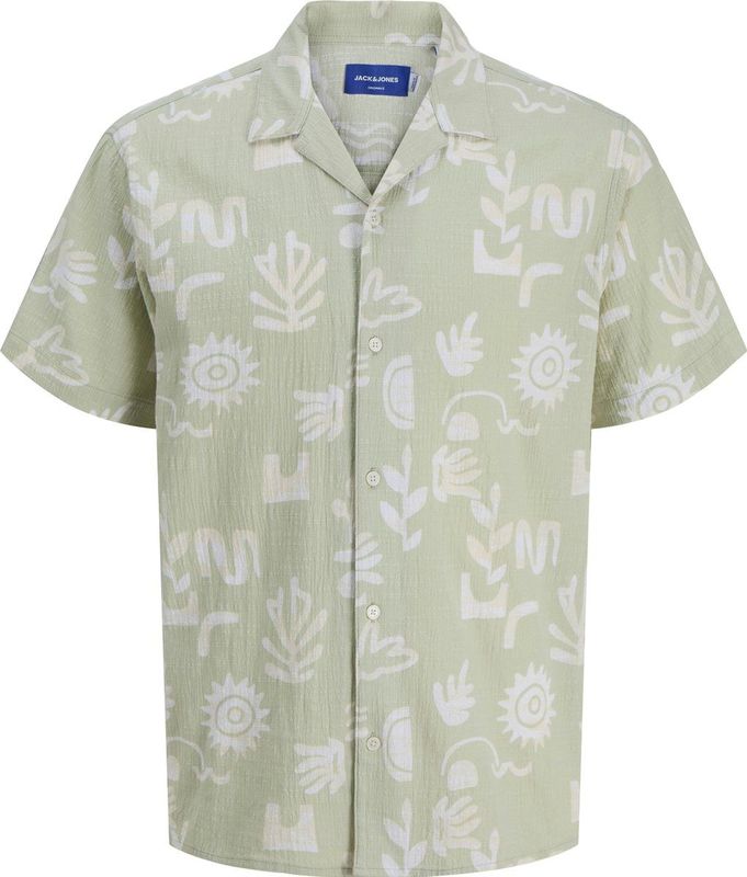 JACK & JONES JUNIOR - Overhemd - Groen - Korte Mouwen - 100% Katoen