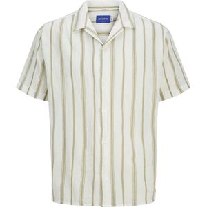 Jack & Jones - Overhemd - Kaki/Wit - Regular Fit - Katoen - Gestreept