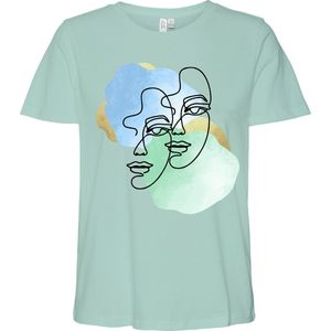 T-shirt - O-hals - Korte Mouwen - Folie Print - Relaxed Fit