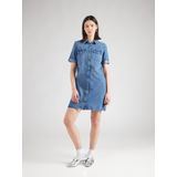 Jurk - Zwart - Katoen - V-hals met Knoopsluiting