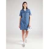 Jurk - Zwart - Katoen - V-hals met Knoopsluiting