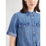 Jurk - Zwart - Katoen - V-hals met Knoopsluiting