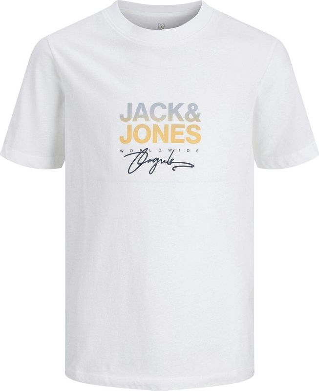 Jack & Jones - JORCANGGU - T-shirt - Bright white - Korte Mouwen - 100% Katoen